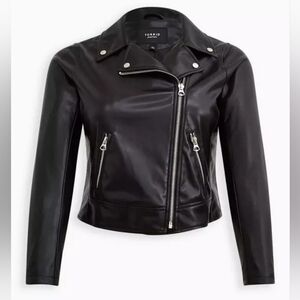 Torrid - Faux Leather Asymmetrical Moto Jacket In Deep Black​​​